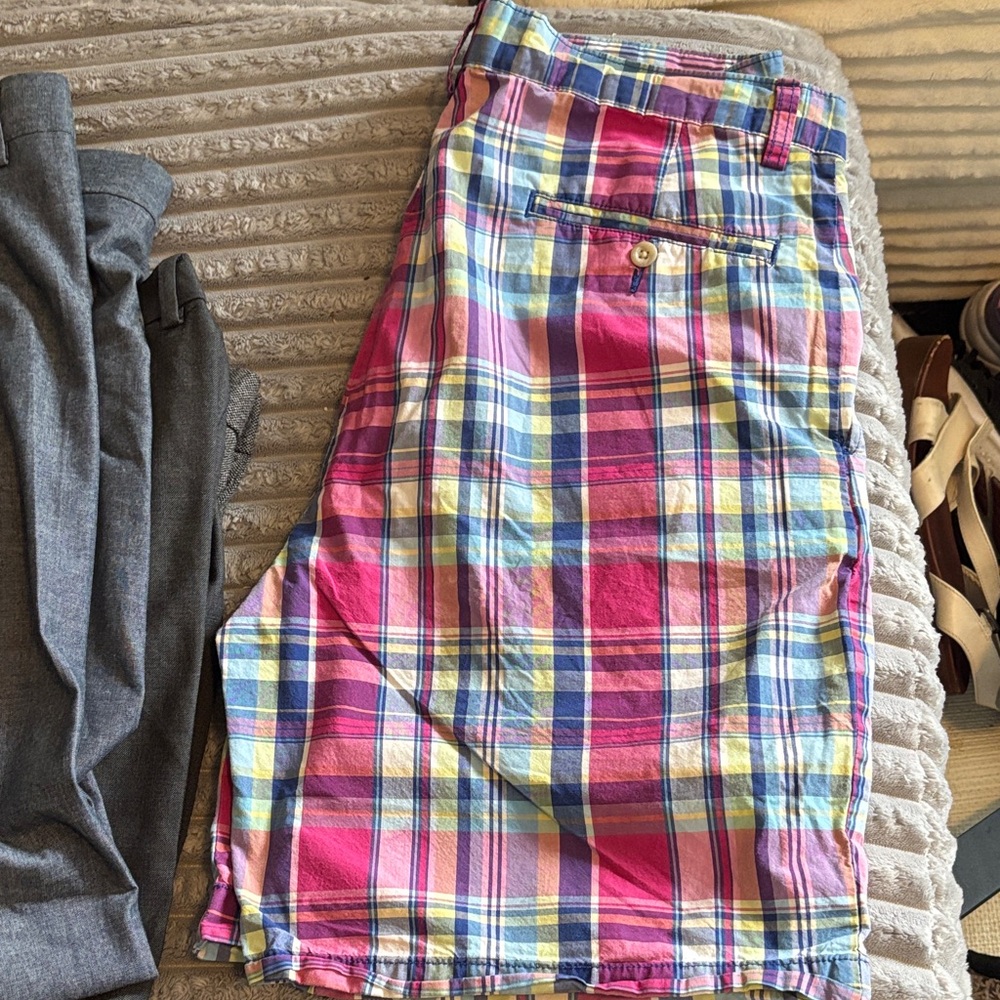 Polo by Ralph Lauren Pink, Blue & Yellow Plaid Shorts